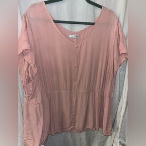 Pink short sleeve blouse